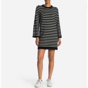 NWT Madewell Button-Sleeve Sweater-Dress in Merino Wool Stripe Sz XS H3615